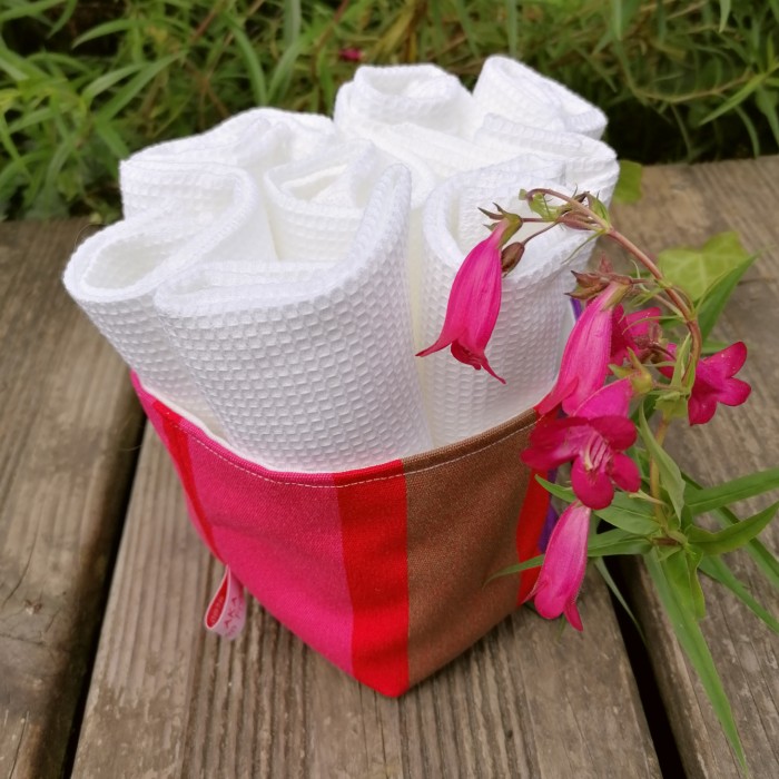 Essuie-tout lavable en coton bio et nid d'abeille « L'Herboriste