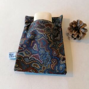 pochette à savon aborigène foncé en toile enduite