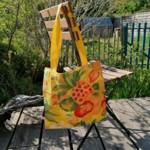 sac tote-bag jaune exotica - mon filet m'emballe