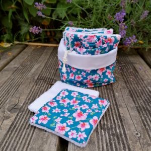 lingettes lavables hana turquoise