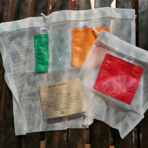 mon filet m'emballe - le lot de 3 filets à fruits et légumes en coton pour éviter l'usage unique des sacs plastiques ou en papier