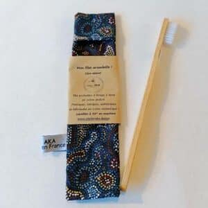 étui à brosse à dent en toile enduite coloris aborigène foncé