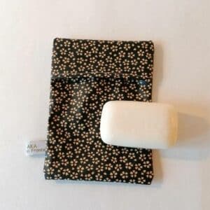 pochette à savon en toile enduite coloris noir