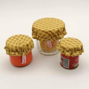 les mini charlottes coloris ocres à petit motif éventail